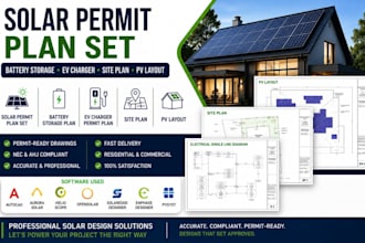 design solar permit plan set ev charger battery storage plan site plan pv layout