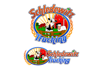 design family farm dairy milk trucking business logo