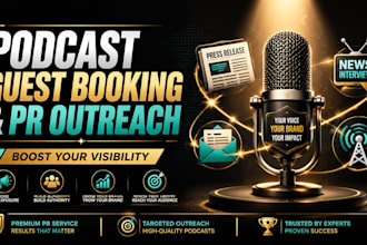 do podcast guest booking, PR outreach to boost your visibility