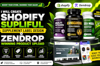 create shopify supliful supplement label design zendrop winning product upload