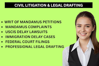 draft  writ of mandamus against government delay or inaction
