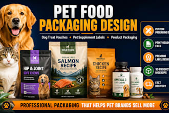 design premium pet food packaging dog treat pouch pet supplement label design