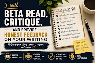 write or beta read, critique, and provide feedback on your writing