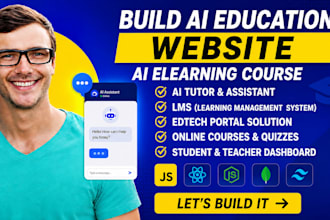 build ai education website ai elearning course tutor lms edtech ai mobile app