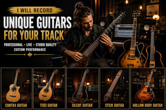record professional contra guitar, terz guitar, silent guitar, stick guitar