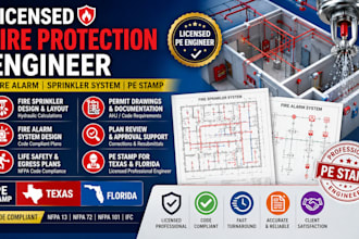 licensed fire protection engineer fire alarm, sprinkler pe stamp tx fl
