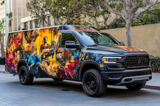 draw car wrap vehicle wrap truck wrap racing car wrap