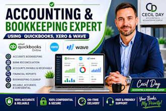 be your accounting and bookkeeping expert using quickbooks, xero, and wav