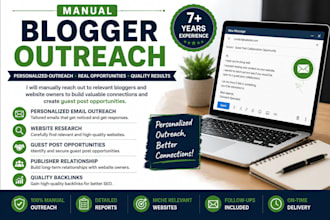 perform manual blogger outreach for quality backlinks