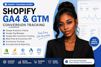 set up shopify ga4 google analytics, GTM, meta pixel and conversion tracking