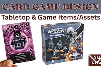 create card game board game design, tabletop games playing cards items design