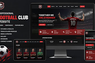 a high quality football club and sports team website with fixtures