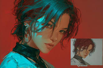 paint character illustrations in semi realistic art style