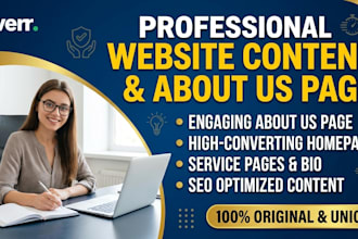 write professional website content and about us page
