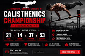 create an event countdown landing page with registration or waitlist