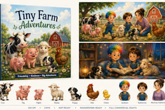 design kids book cover, ebook cover and marketing mockup