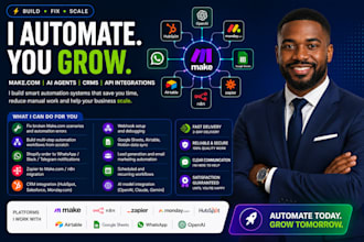 setup and fix make com automation n8n zapier automation make com expert make