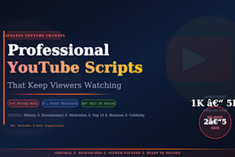 write engaging youtube scripts for faceless channels
