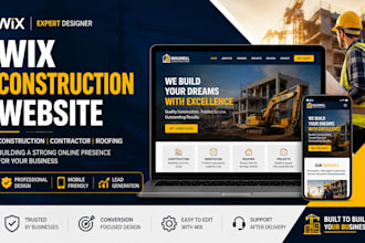 build wix construction website, contractor website and roofing company website