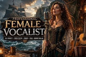 be your female vocalist for sea shanty, vocal music, irish celtic, pirate, folk