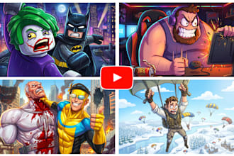 draw custom anime youtube thumbnails and cartoon art