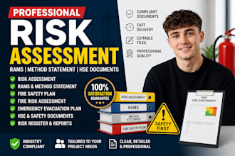 create risk assessment, rams, method statement, fire safety and hse documents