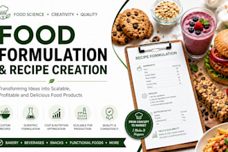 develop natural food and beverage formulations for startups and manufacturers