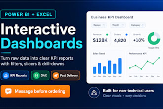 build power bi dashboards and excel reports for KPI tracking