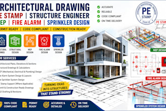 architecture drawing pe stamp structure engineer mep fire alarm sprinkler