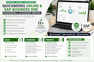 do bookkeeping, quickbooks, sapb1, bank reconciliation, and financial reports