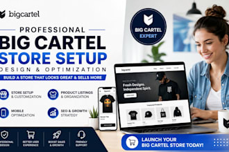 optimize big cartel store setup, design and product listings
