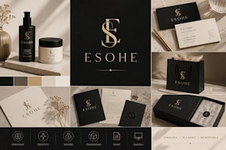 design a unique business logo with complete brand identity and branding kits