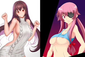 draw beautiful sfw and nsfw anime art illustration