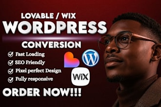 convert lovable website to wordpress using elementor