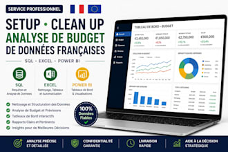 setup cleanup french budget data analysis using sql excel spreedsheet power bl