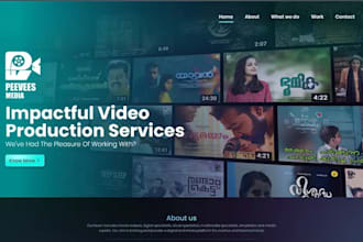 build modern cinematic film website, video production website, portfolio website