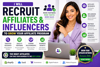 recruit affiliates and influencers to grow your affiliate program