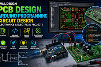 design pcb arduino programming, circuit design, embedded system and electronics