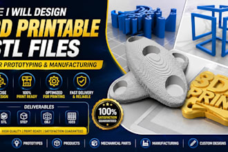 design 3d printable stl files for prototyping and manufacturing