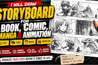 draw storyboard for book comic manga and animation