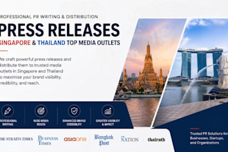 write and distribute press releases to singapore thailand top outlets media site