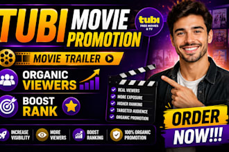 do organic tubi movie promotion to increase viewers, ranking and audience reach