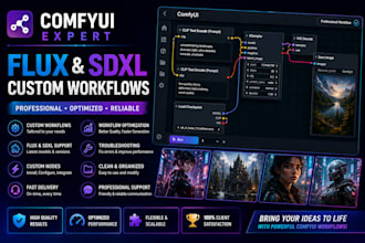 l create professional comfyui workflows for flux and sdxl