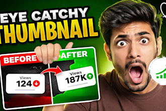 make eye catchy thumbnail for you
