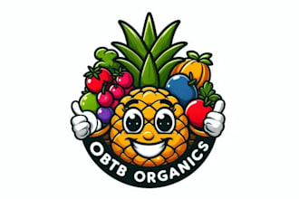 design mascot fresh organic fruit logo for you
