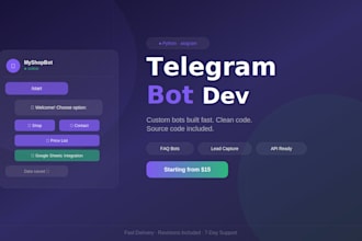 create a python telegram bot for your business or personal use
