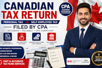 file canadian personal tax returns and self employed taxes as CPA