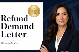 drafted refund demand letter to resolve your dispute as a USA attorney
