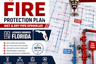 license engineer fire protection plan, wet and dry pipe sprinkler for florida