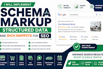 implement schema markup structured data and rich snippets for SEO